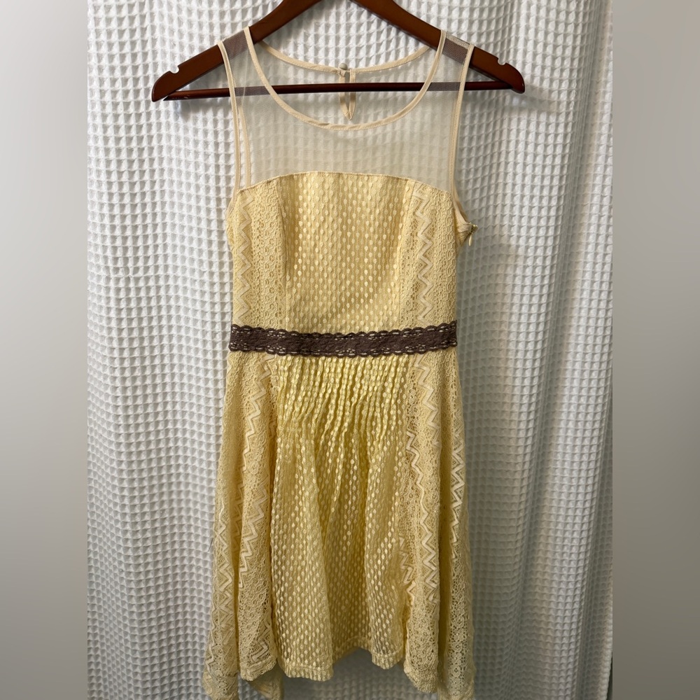 Altar'd State Yellow and Brown Kids Casual Dress